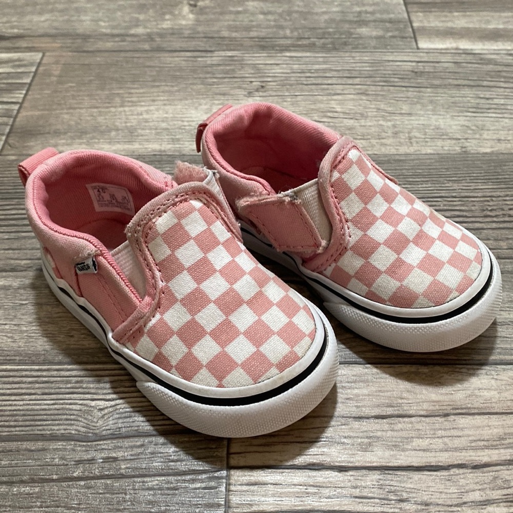 Vans Pink Checkered Toddler 4